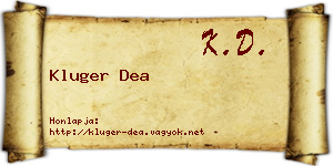 Kluger Dea névjegykártya